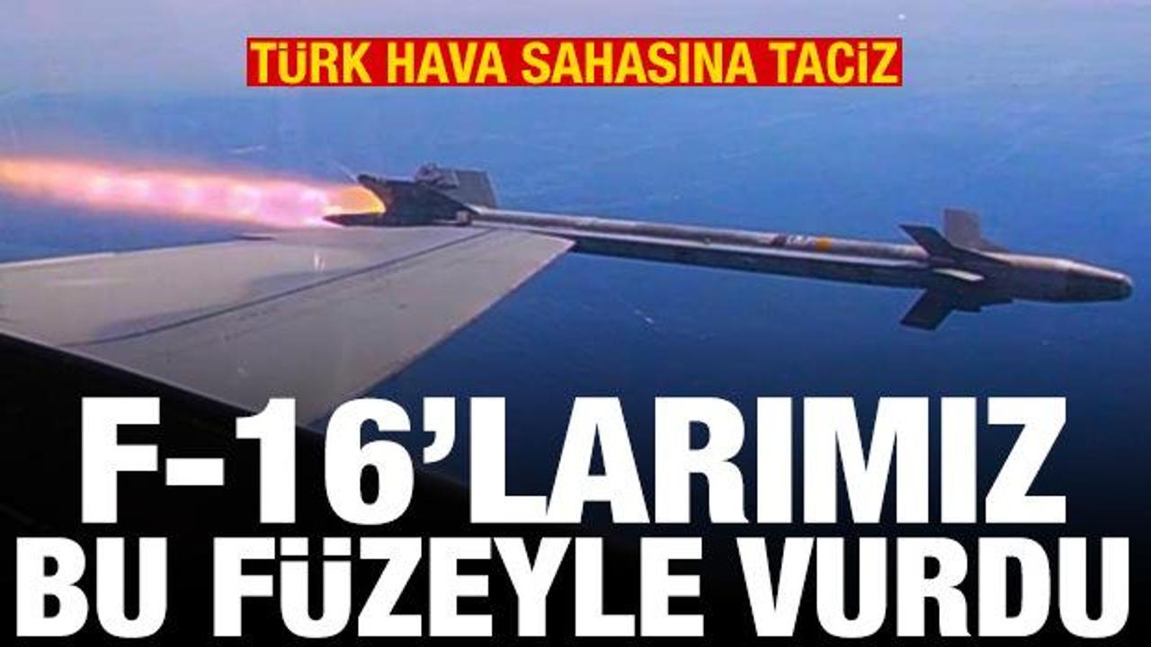 T&uuml;rk hava sahasını İHA'yla taciz! F-16'larımız AIM-9X f&uuml;zesiyle vurdu