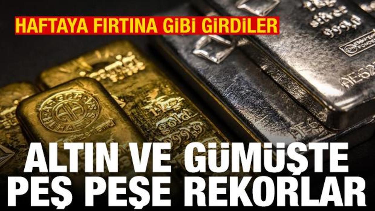 Altın ve g&uuml;m&uuml;şte peş peşe rekorlar