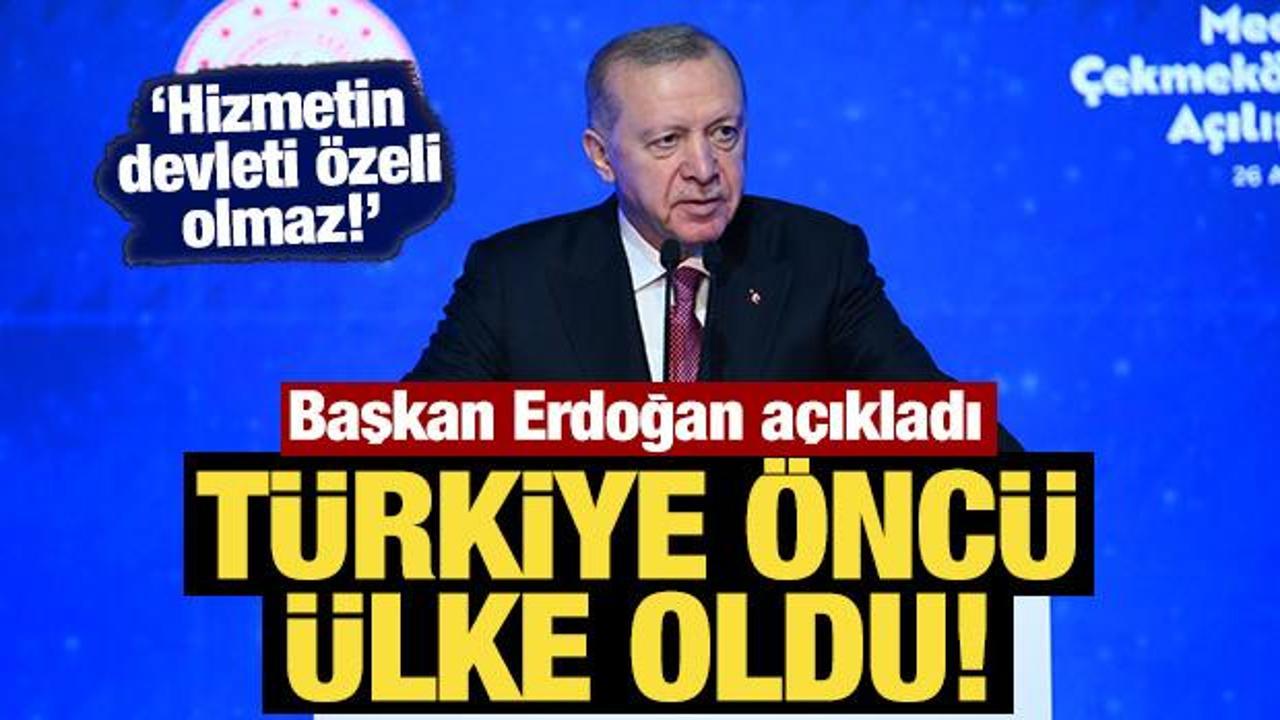 Başkan Erdoğan a&ccedil;ıkladı: T&uuml;rkiye &ouml;nc&uuml; &uuml;lke oldu!
