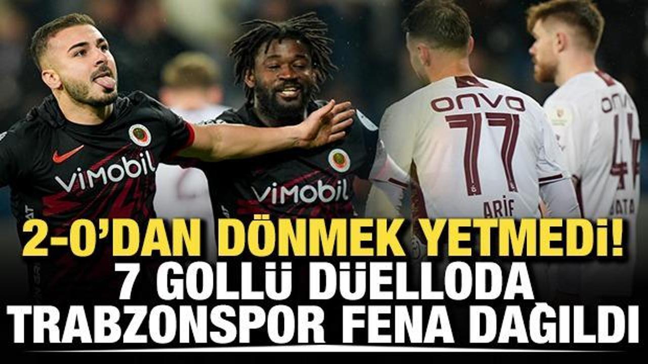 2-0'dan d&ouml;nmek yetmedi! 7 goll&uuml; d&uuml;elloda Trabzonspor fena dağıldı