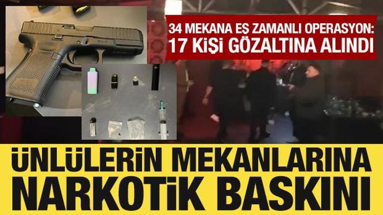 İstanbul'da 34 adrese operasyon: &Uuml;nl&uuml;lerin mekanlarına narkotik baskını!