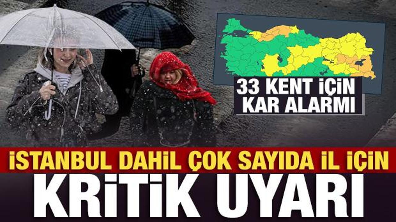 &Ouml;nce soğuk sonra kar geliyor! İstanbul dahil &ccedil;ok sayıda il i&ccedil;in son dakika uyarısı