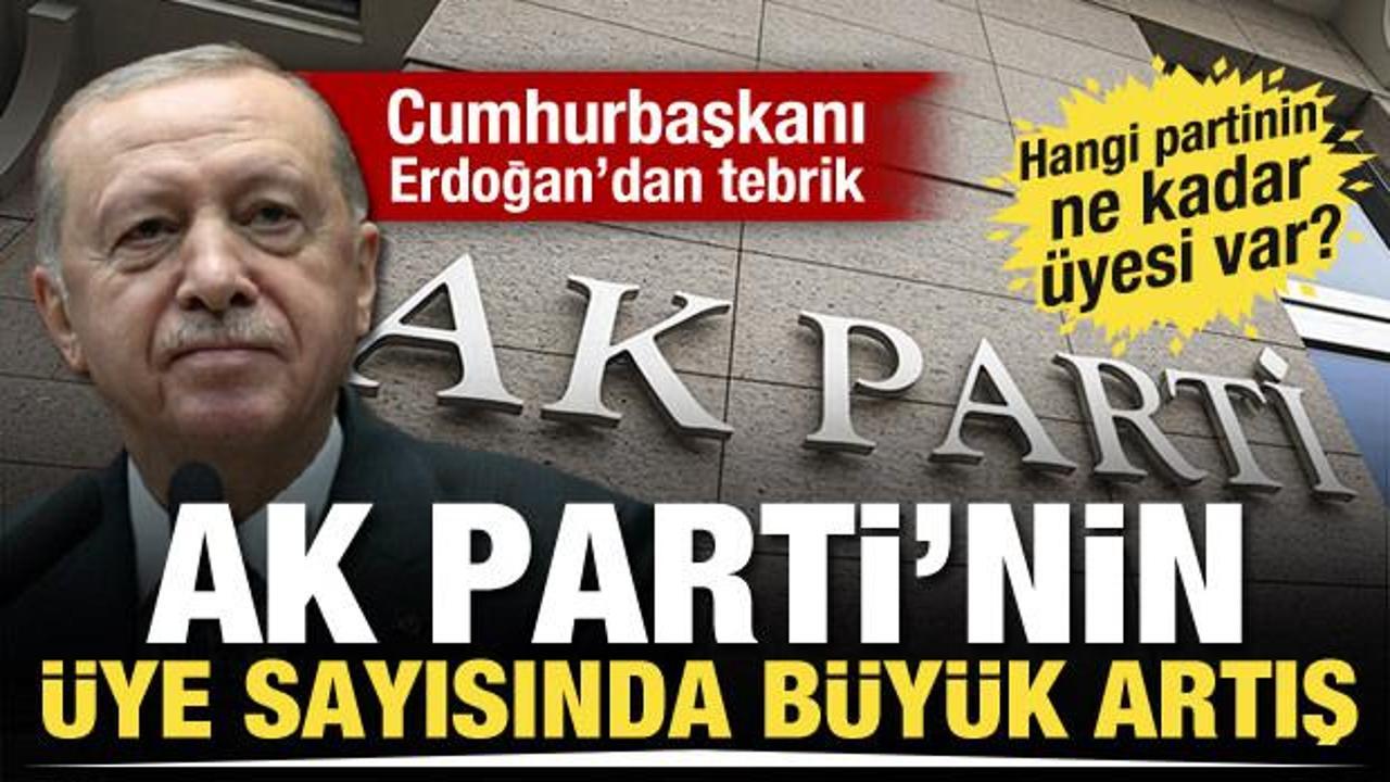 AK Parti'nin &uuml;ye sayısında b&uuml;y&uuml;k artış! Hangi partinin ne kadar &uuml;yesi var?