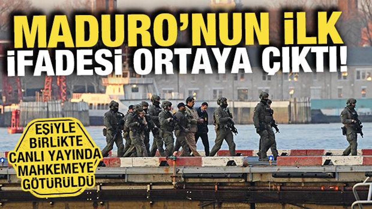 Maduro ve eşi canlı yayınla mahkemeye g&ouml;t&uuml;r&uuml;ld&uuml;: Maduro'nun ilk ifadesi ortaya &ccedil;ıktı!