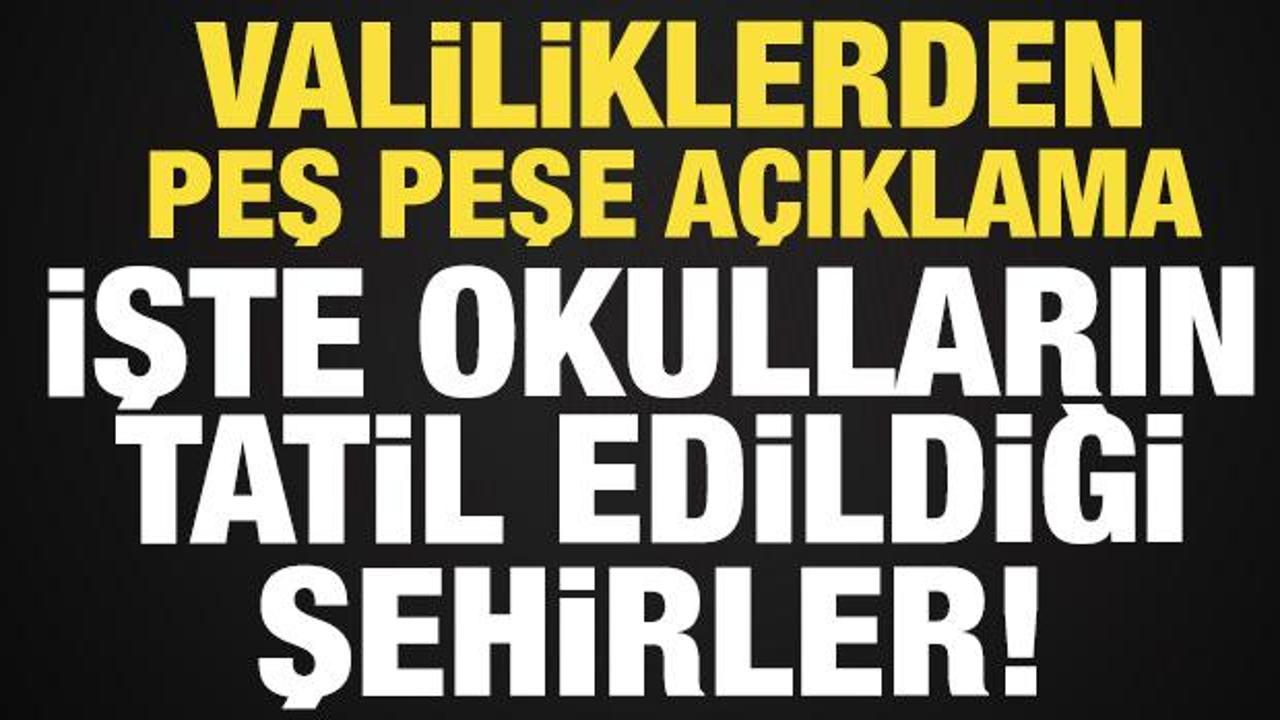 Son dakika: Valiliklerden peş peşe a&ccedil;ıklama! 14 Ocak'ta okulların tatil edildiği iller...