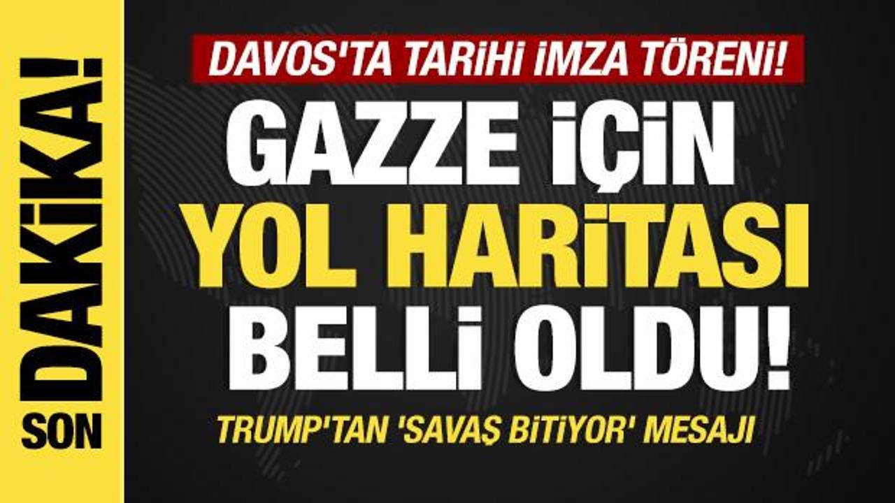 Son dakika...  Davos'ta tarihi imza t&ouml;reni: Trump'tan Gazze i&ccedil;in 'savaş bitiyor' mesajı