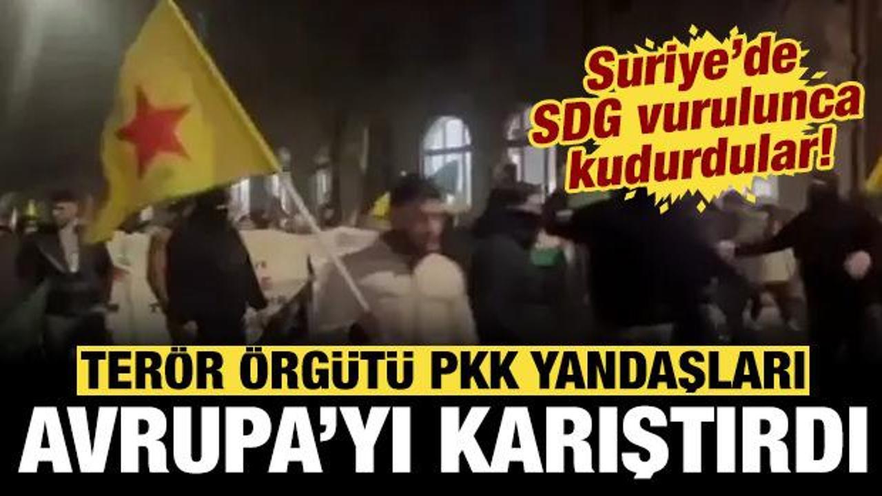 Suriye'de SDG vuruldu, ter&ouml;r yandaşları kudurdu: Avrupa'yı karıştırdılar!