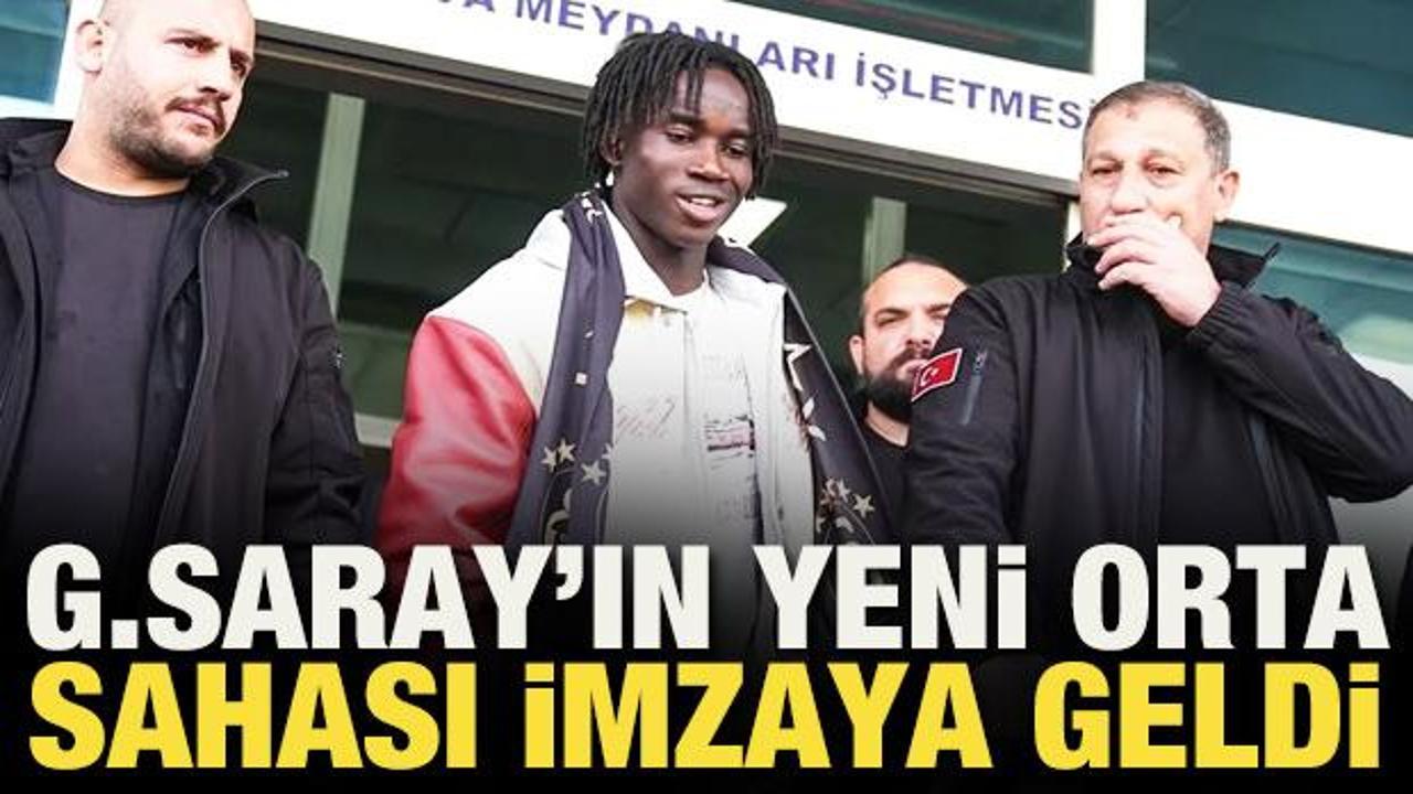 Galatasaray'ın yeni orta sahası Renato Nhaga, imza i&ccedil;in İstanbul'da