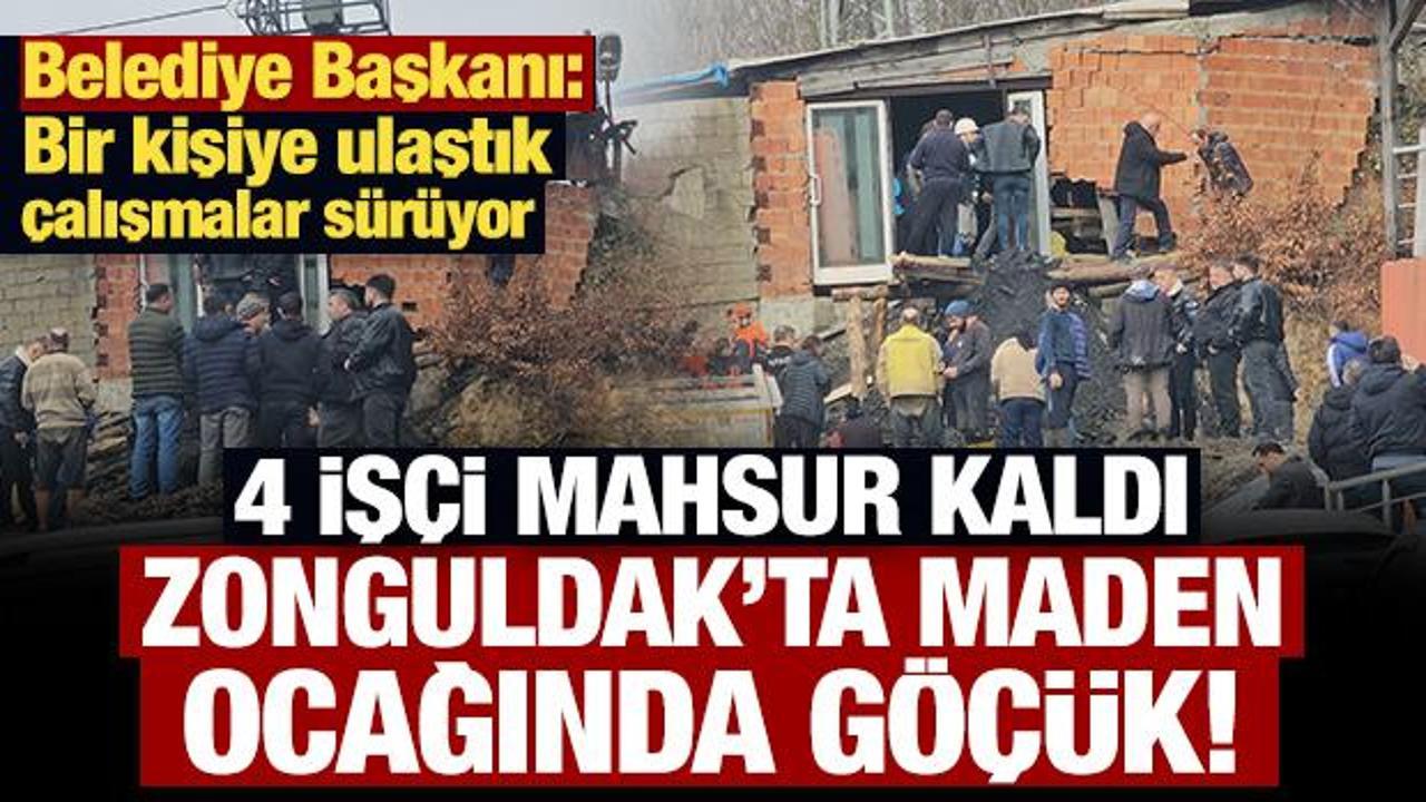 Son Dakika... Zonguldak'ta maden ocağında g&ouml;&ccedil;&uuml;k: 4 iş&ccedil;i mahsur kaldı