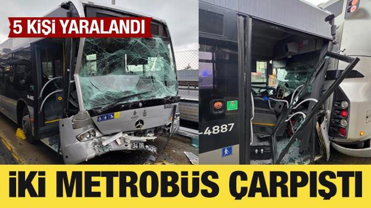  Avcılar'da iki metrob&uuml;s &ccedil;arpıştı: 5 yaralı