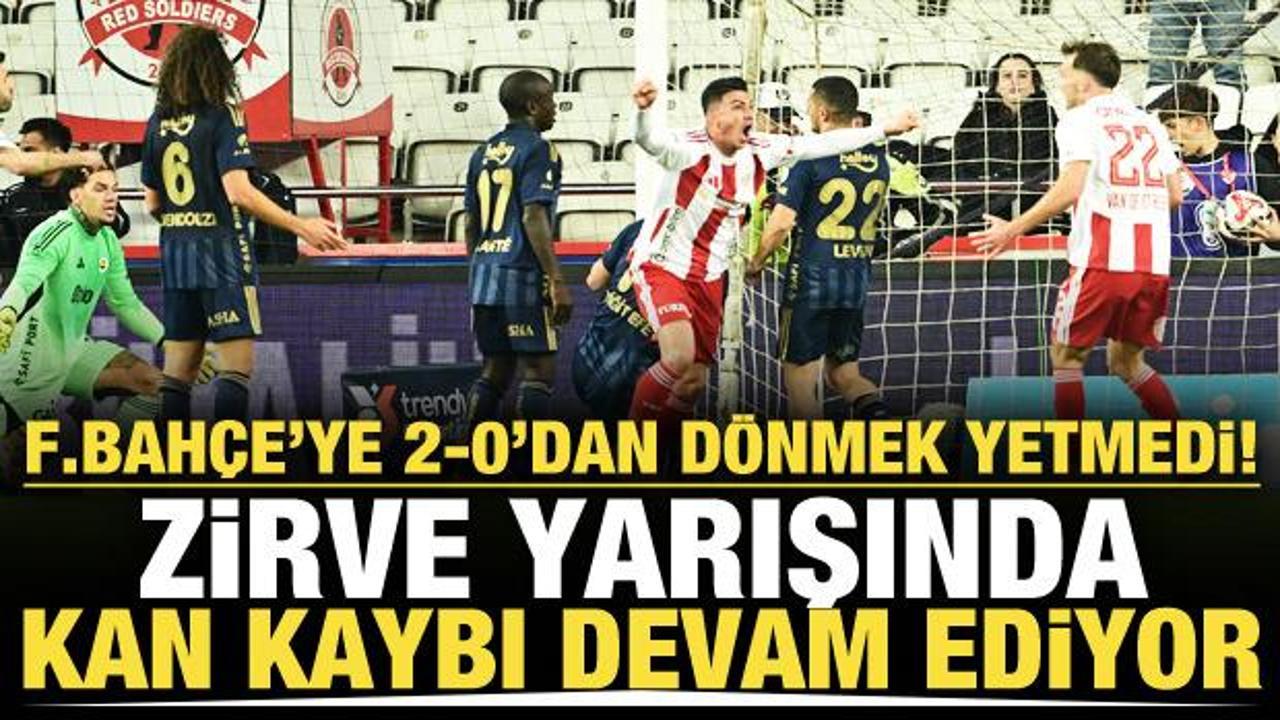 Fenerbah&ccedil;e'ye 2-0'dan d&ouml;nmek yetmedi! Zirve yarışında kan kaybı s&uuml;r&uuml;yor