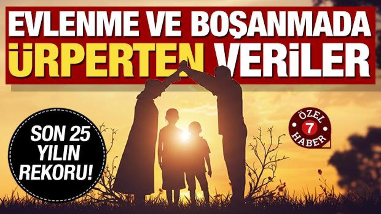 T&Uuml;İK evlenme ve boşanma rakamlarını a&ccedil;ıkladı...Ailede &uuml;rperten veriler:Son 25 yılın rekoru