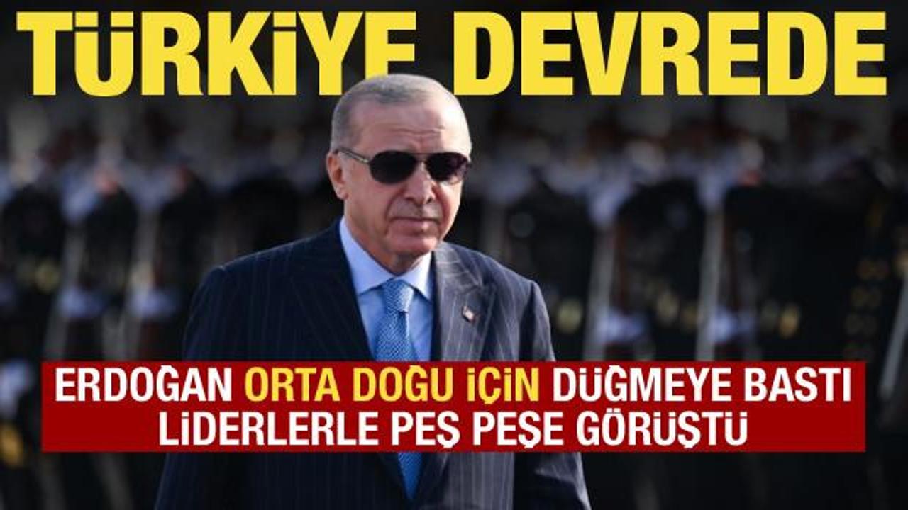 Orta Doğu'da sıcak saatler! Cumhurbaşkanı Erdoğan liderlerle peş peşe g&ouml;r&uuml;şt&uuml;