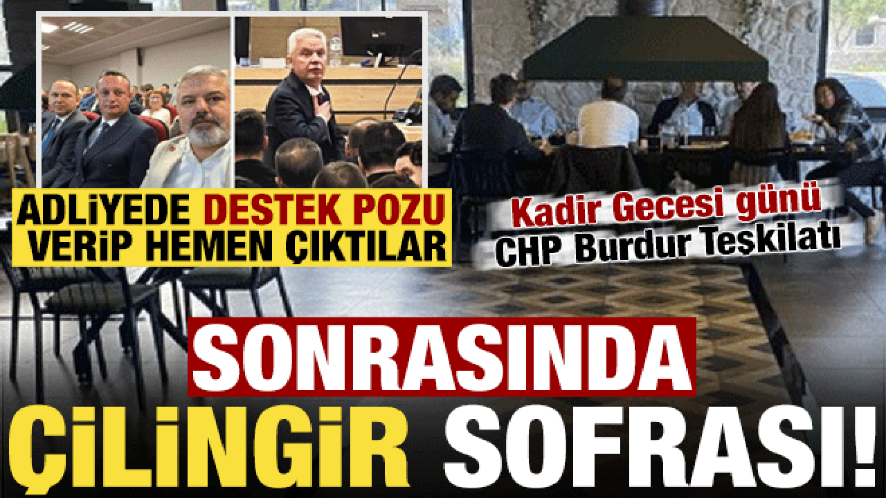 Adliyede destek pozu, sonra mangal sofrası