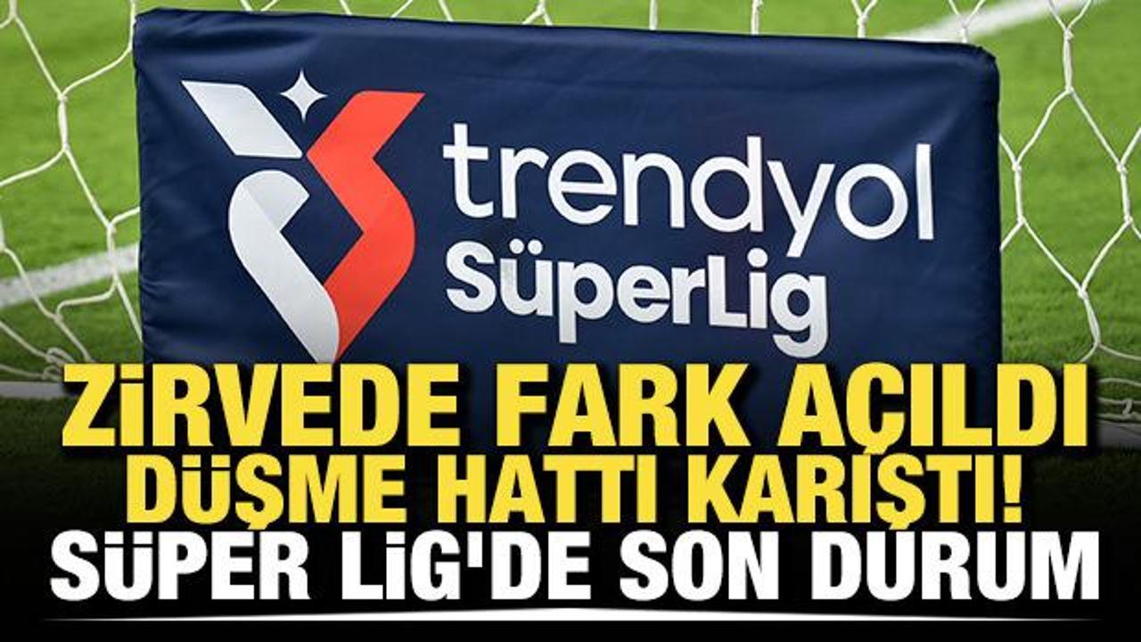 Zirvede fark a&ccedil;ıldı, d&uuml;şme hattı karıştı! S&uuml;per Lig'de son durum