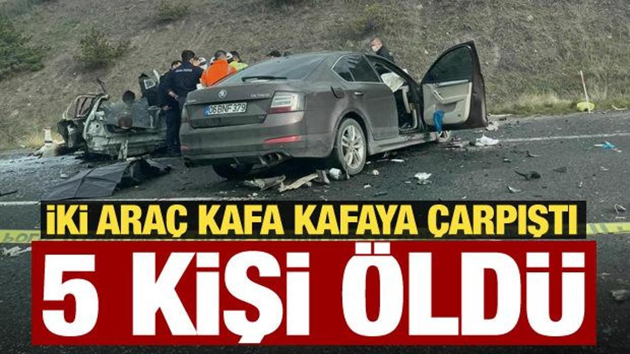Ankara'da korkun&ccedil; kaza! 2 ara&ccedil; &ccedil;arpıştı: 5 kişi hayatını kaybetti