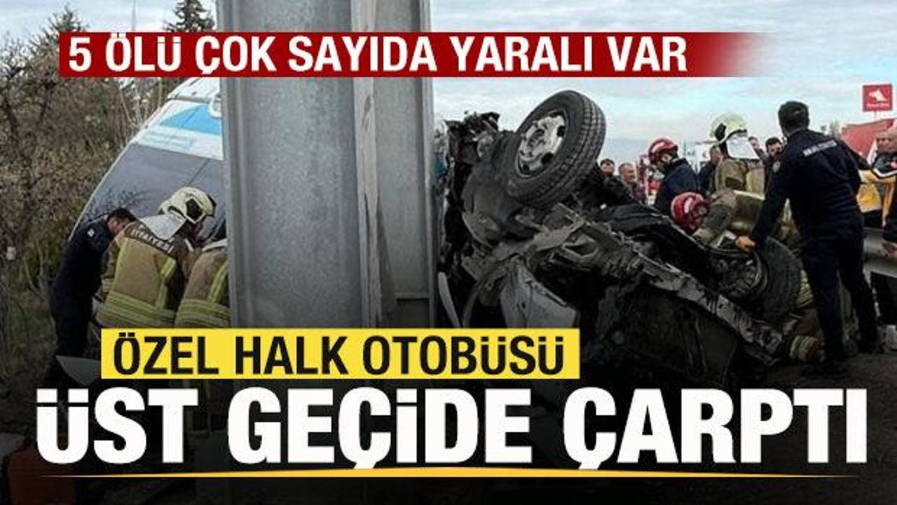 &Ouml;zel halk otob&uuml;s&uuml; &uuml;st ge&ccedil;ide &ccedil;arptı: 5 &ouml;l&uuml; &ccedil;ok sayıda yaralı var