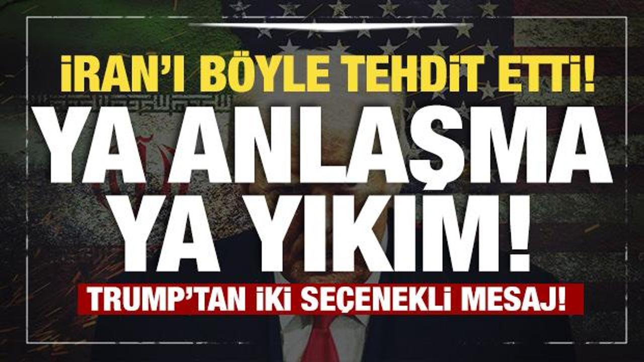 Son dakika: Trump'tan İran'a k&uuml;f&uuml;rl&uuml; tehdit! G&uuml;n verdi: B&ouml;ylesi daha &ouml;nce yaşanmadı