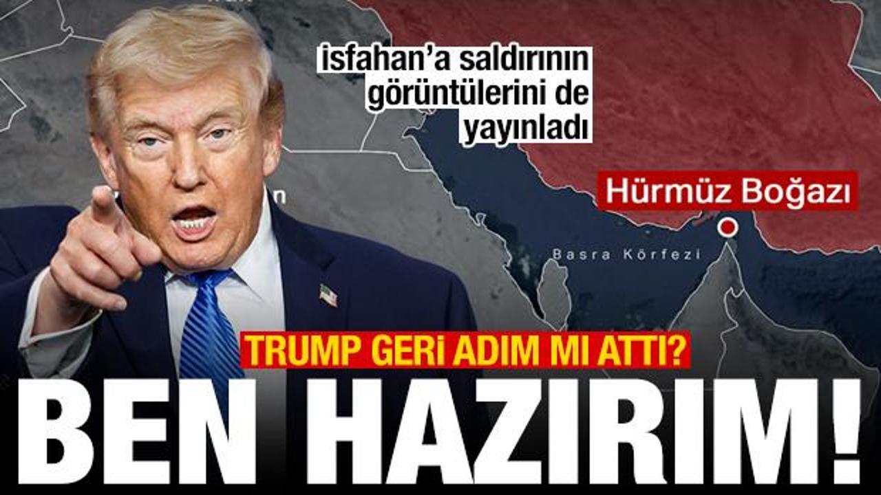 Trump savaşta geri adım mı attı: Ben hazırım! İsfahan'a saldırının g&ouml;r&uuml;nt&uuml;lerini yayınladı
