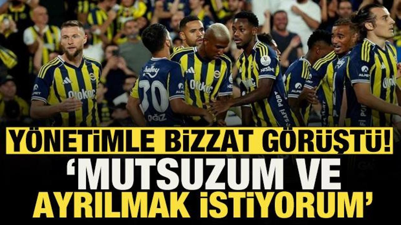 Yıldız oyuncu Fenerbah&ccedil;e'den ayrılık kararı aldı! 'Mutsuzum'