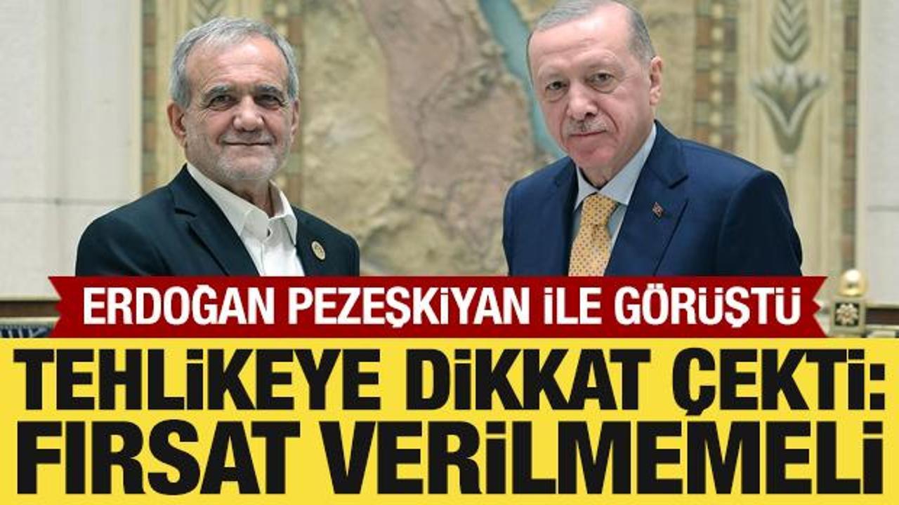 Cumhurbaşkanı Erdoğan, Pezeşkiyan ile g&ouml;r&uuml;şt&uuml;
