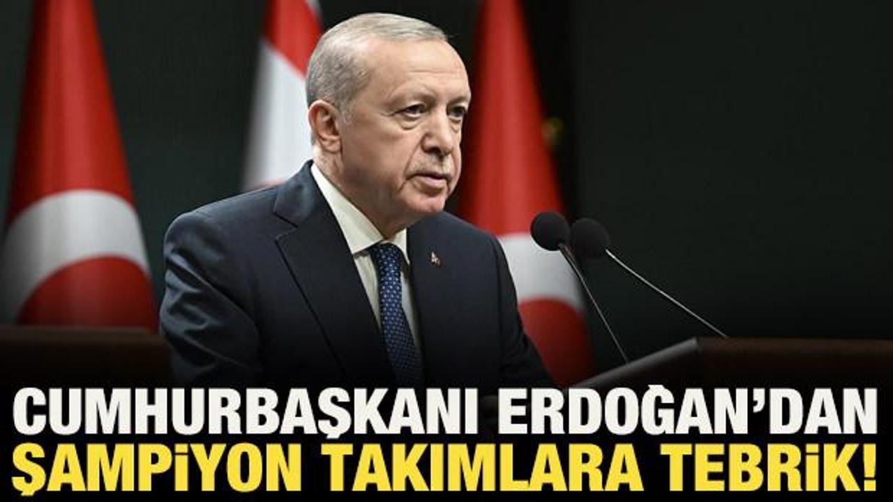 Cumhurbaşkanı Recep Tayyip Erdoğan'dan şampiyon takımlar Bursaspor ve Erzurumspor'a tebrik