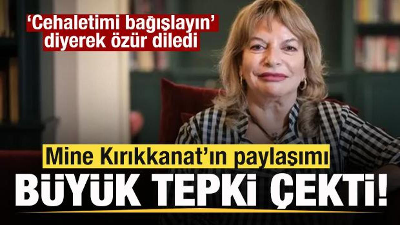 Mine Kırıkkanat&rsquo;ın paylaşımına tepki yağdı! 'Cehalet' diyerek &ouml;z&uuml;r diledi