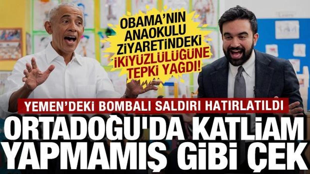 Ortadoğu'da &ccedil;ocuk katliamı batıda &ccedil;ocuk sevgisi! Obama'nın anaokulu ziyaretine tepki yağdı