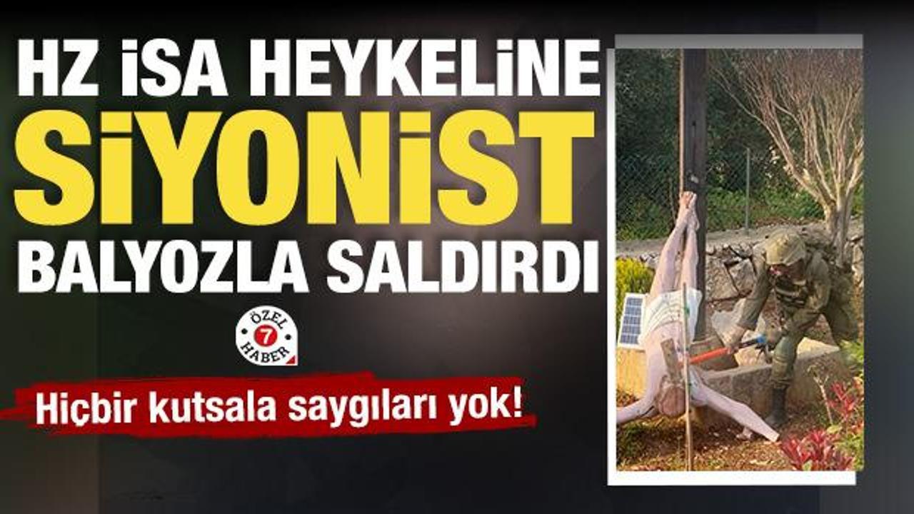 Siyonistlerin din d&uuml;şmanlığı: Hz. İsa&rsquo;nın heykeline balyozla saldırdı! 