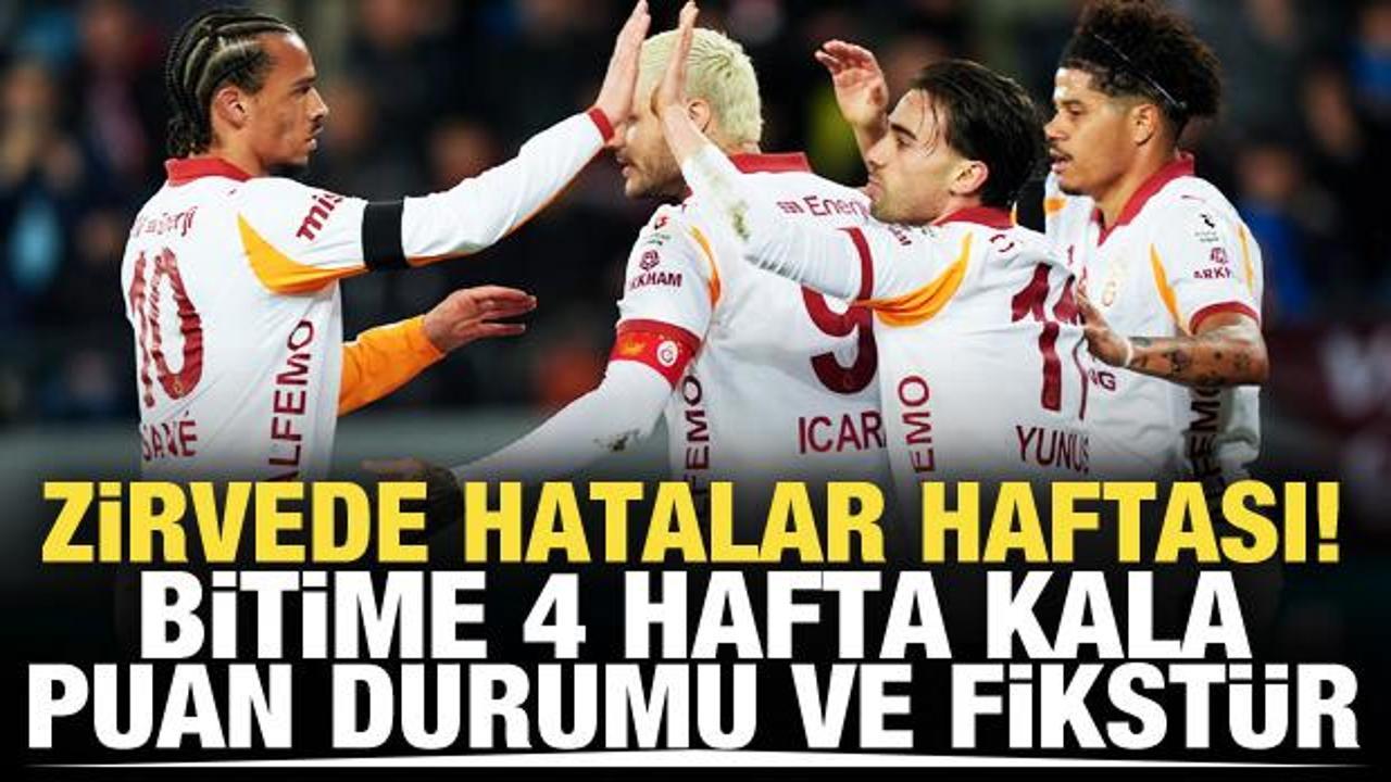 Zirvede hatalar haftası! Bitime 4 hafta kala puan durumu ve fikst&uuml;r