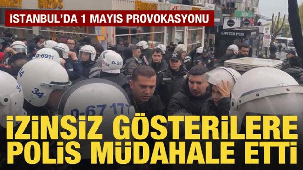 Beşiktaş'ta izinsiz g&ouml;steriye polis m&uuml;dahale etti