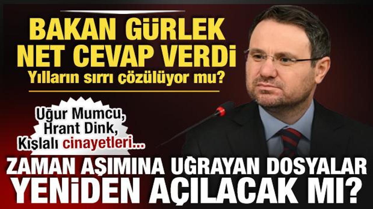 Zaman aşımına uğrayan cinayet dosyaları a&ccedil;ılacak mı? Bakan G&uuml;rlek'ten dikkat &ccedil;eken mesaj!