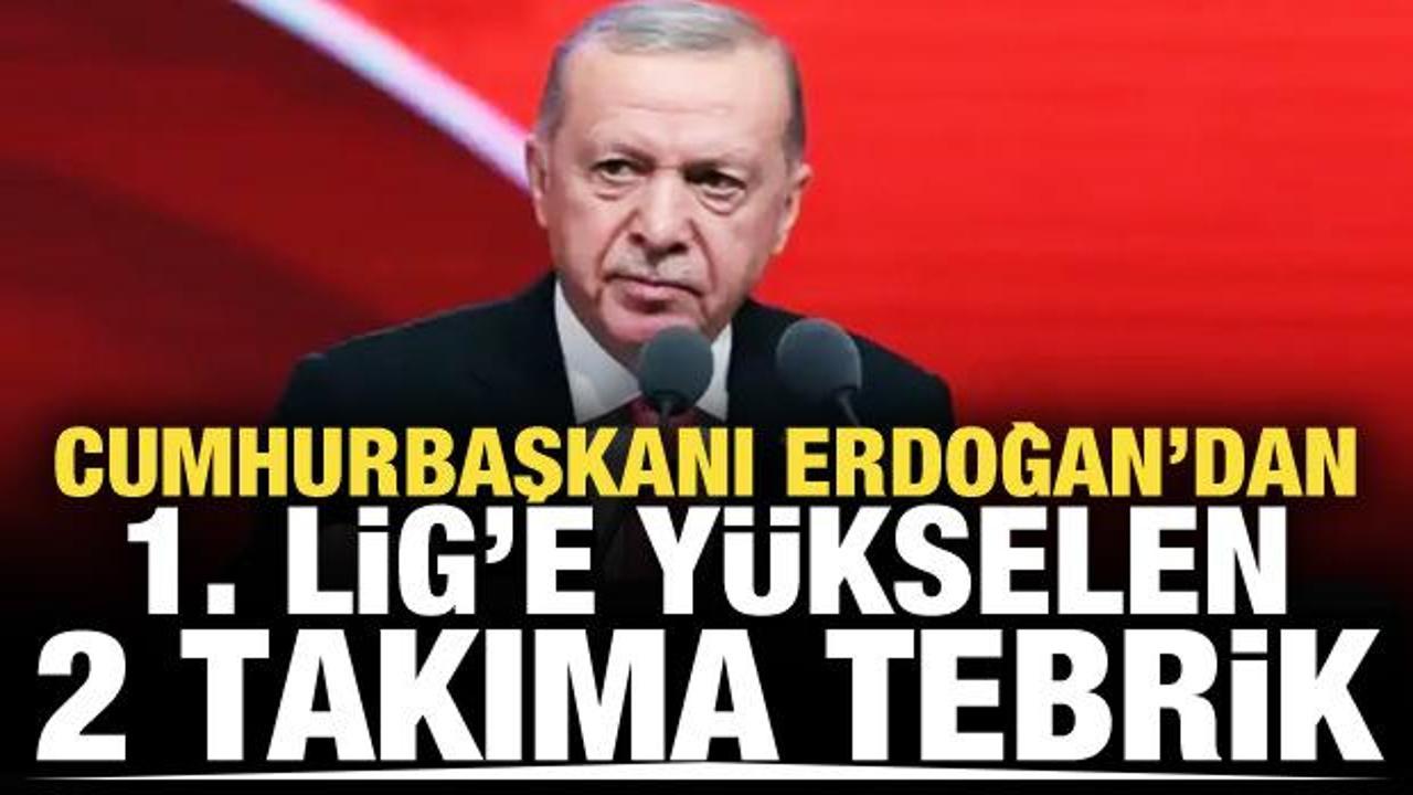 Cumhurbaşkanı Erdoğan'dan 1. Lig'e y&uuml;kselen 2 takıma tebrik!