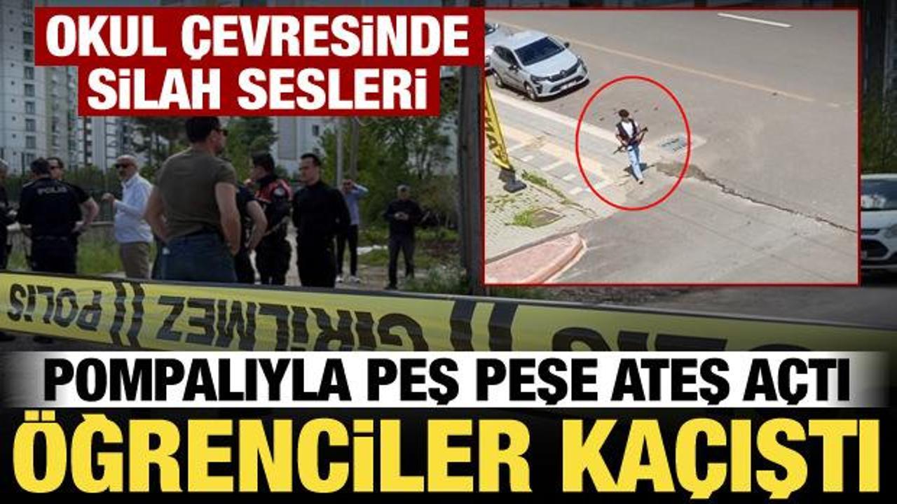 Okul b&ouml;lgesinde silah sesleri! Peş peşe ateş edildi, &ouml;ğrenciler panikledi