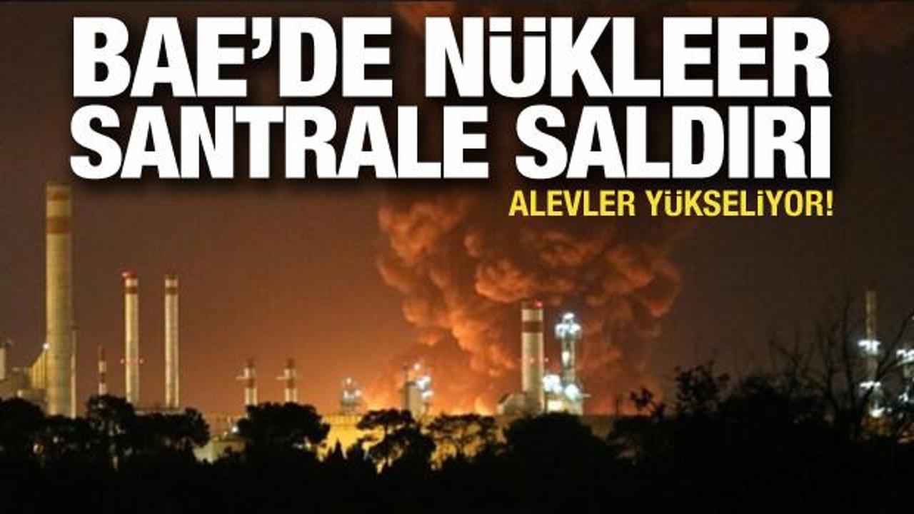 BAE'de enerji santraline saldırı! Alevler y&uuml;kseliyor