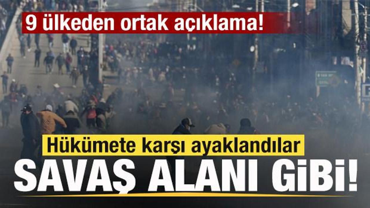 H&uuml;k&uuml;mete karşı ayaklandılar! Ortalık savaş alınan d&ouml;nd&uuml;! Ordu sahaya indi! 9 &uuml;lkeden mesaj