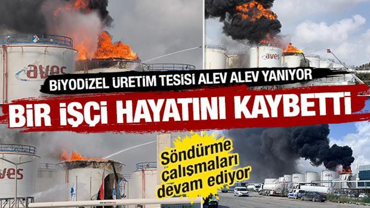 Mersin'de korkutan yangın: Biyodizel &uuml;retim tesisinde alevler y&uuml;kseliyor