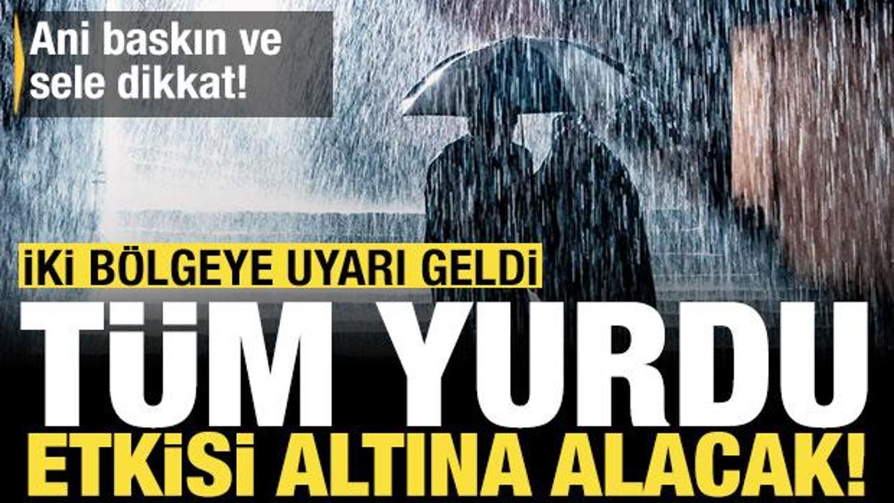 Meteoroloji'den 2 b&ouml;lgeye uyarı! T&uuml;m yurdu etkisi altına alacak: Harita kırmızıya d&ouml;nd&uuml;
