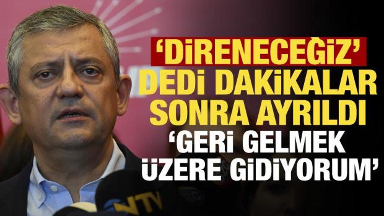 &Ouml;zg&uuml;r &Ouml;zel&rsquo;den peş peşe hamle! &Ouml;nce 'direneceğiz' dedi sonra Genel Merkezden &ccedil;ıktı