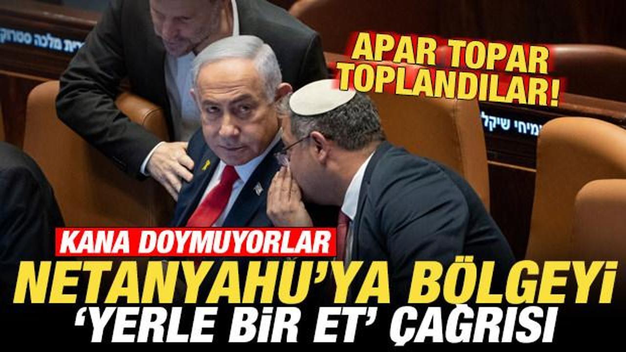 İsrail kana doymuyor! Netanyahu'ya 'b&ouml;lgeyi yerle bir et' &ccedil;ağrısı! Apar topar toplandılar