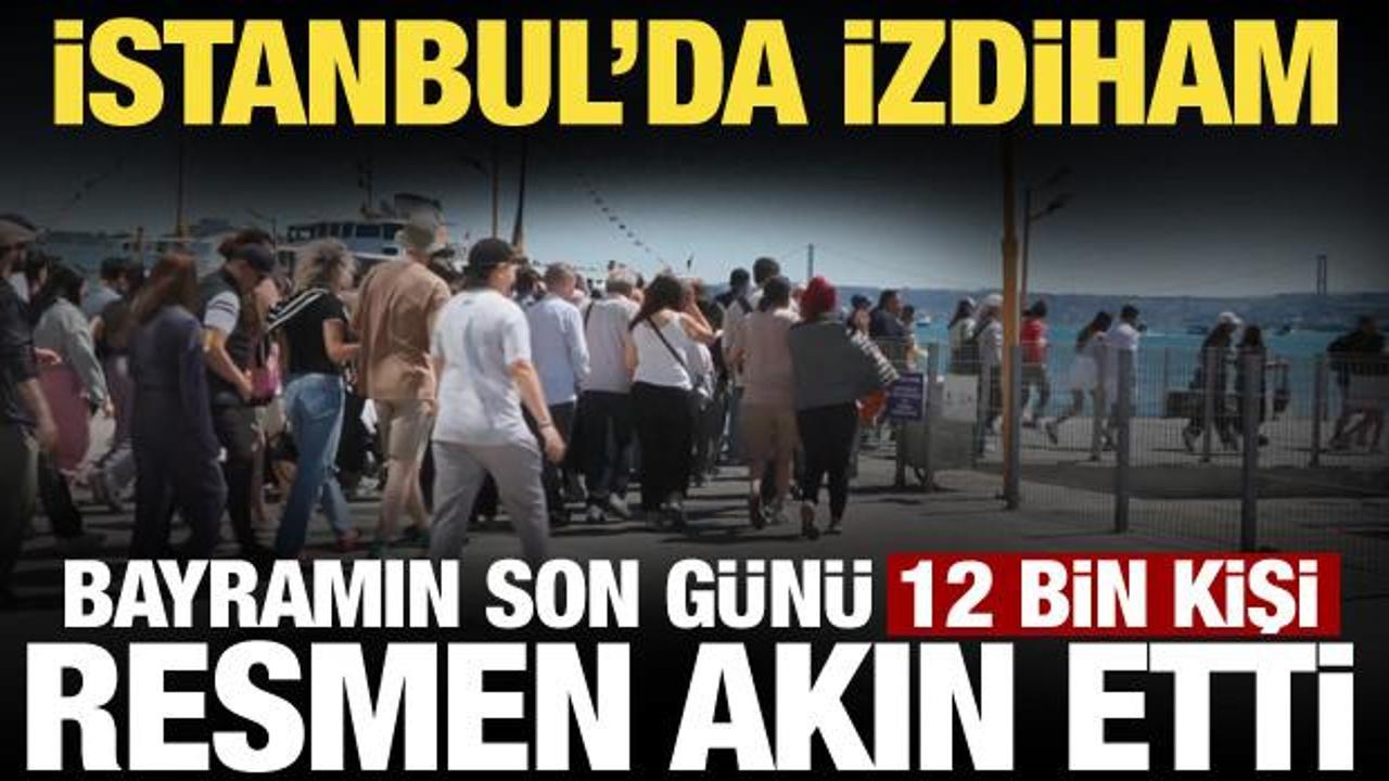 İstanbul'da bayramın son g&uuml;n&uuml; izdiham: 12 bin kişi akın etti! Metrelerce kuyruk...
