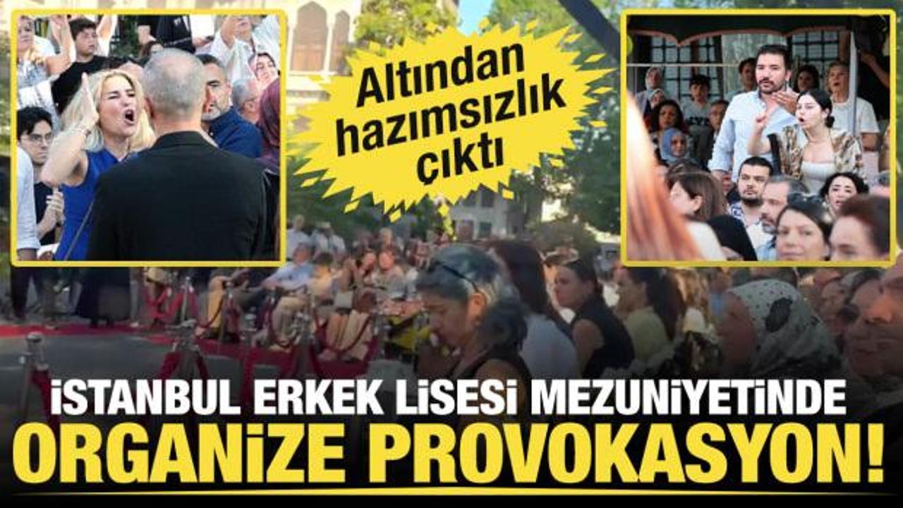 İstanbul Erkek Lisesi Mezuniyetinde organize provokasyon! Altından hazımsızlık &ccedil;ıktı