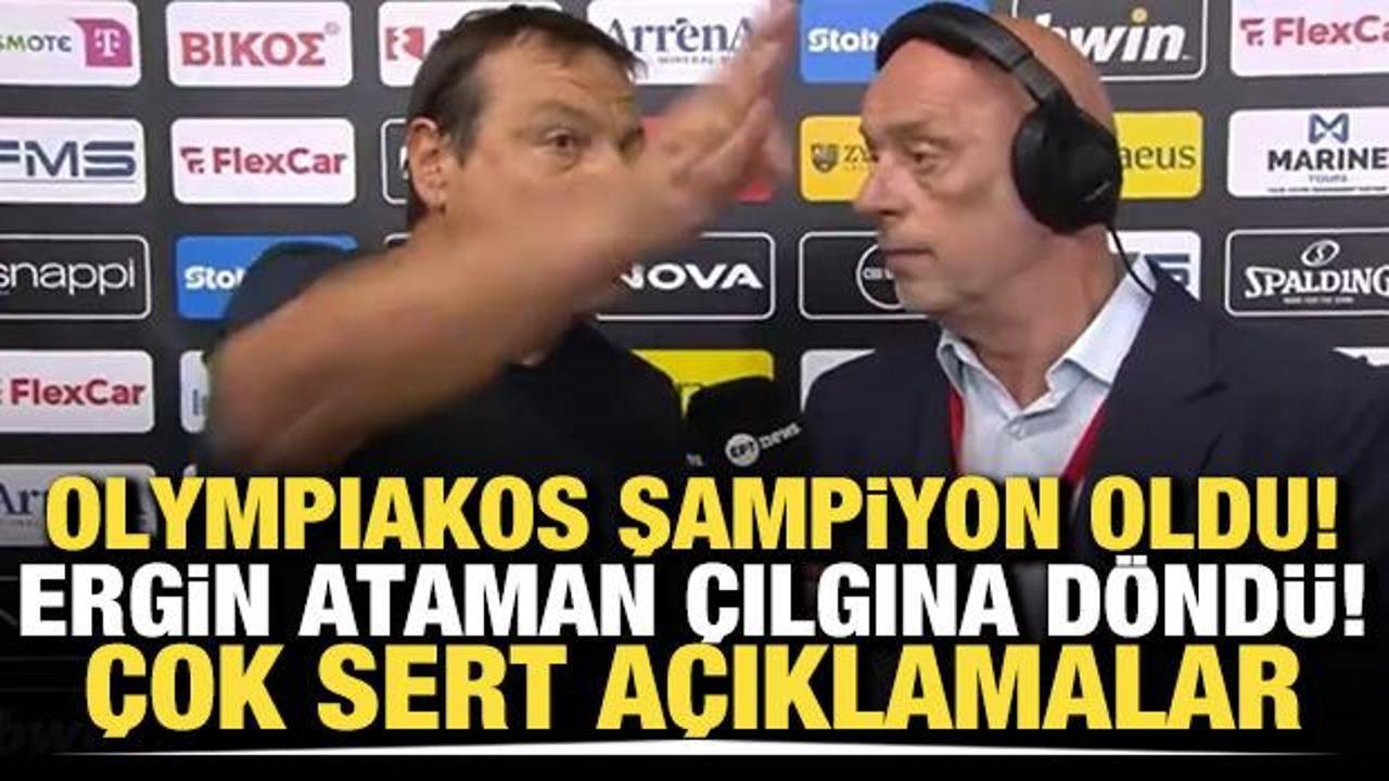 Olympiakos şampiyon oldu! Ergin Ataman &ccedil;ılgına d&ouml;nd&uuml;! &Ccedil;ok sert a&ccedil;ıklamalar