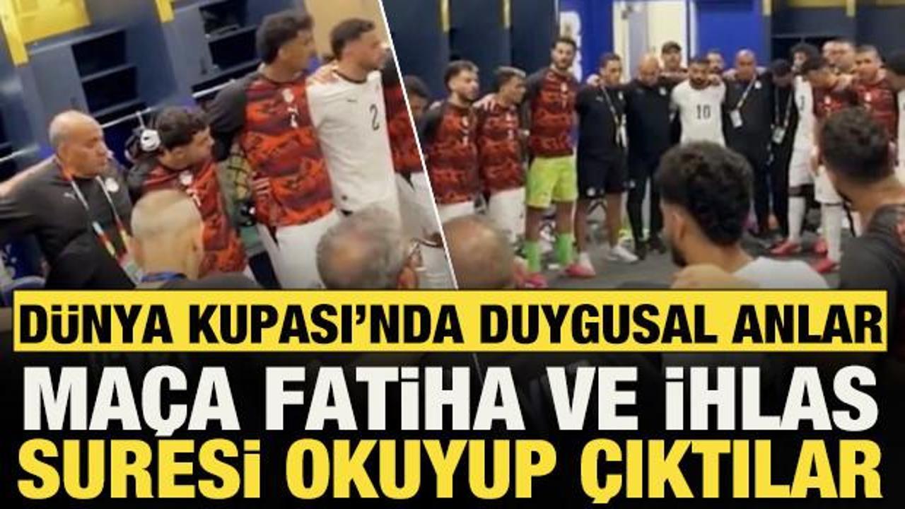 D&uuml;nya Kupası'nda duygu dolu anlar! ilk ma&ccedil;a Fatiha ve İhlas suresi okuyup &ccedil;ıktılar