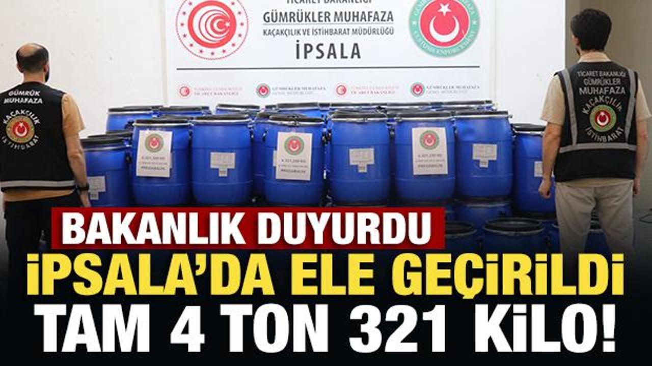 İpsala G&uuml;mr&uuml;k Kapısında ele ge&ccedil;irildi: 4 ton 321 kilo uyuşturucu madde ele ge&ccedil;irildi