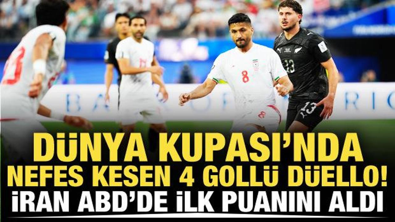 D&uuml;nya Kupası'nda 4 goll&uuml; nefes kesen d&uuml;ello! İran ABD'de ilk puanını aldı
