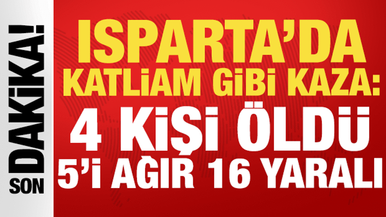 Isparta'da tur minibüsünün şarampole yuvarlandığı kaza yeri
