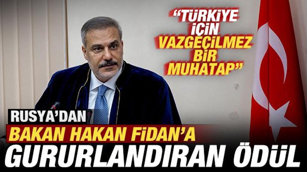 Rusya’dan Hakan Fidan’da gururlandıran ödül: Türkiye için vazgeçilmez bir muhatap Rusya’dan Hakan Fidan’da gururlandıran ödül: Türkiye için vazgeçilmez bir muhatap