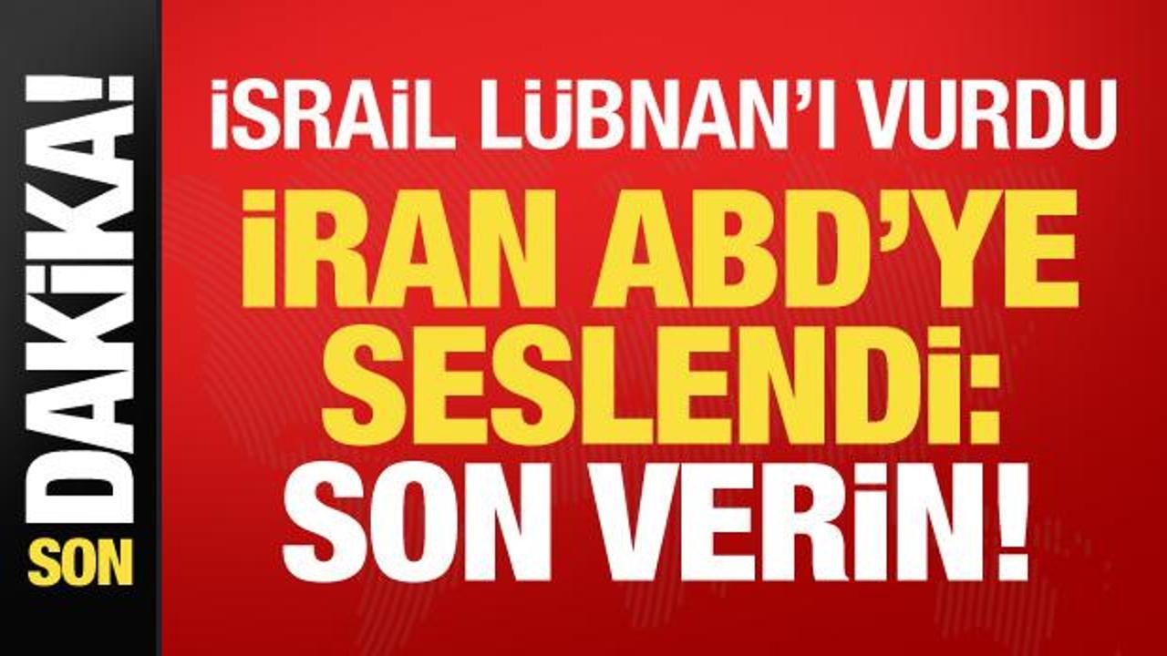 ABD ve İran bayrakları yan yana dururken, arka planda çatışma ve bombalama görüntüleri.