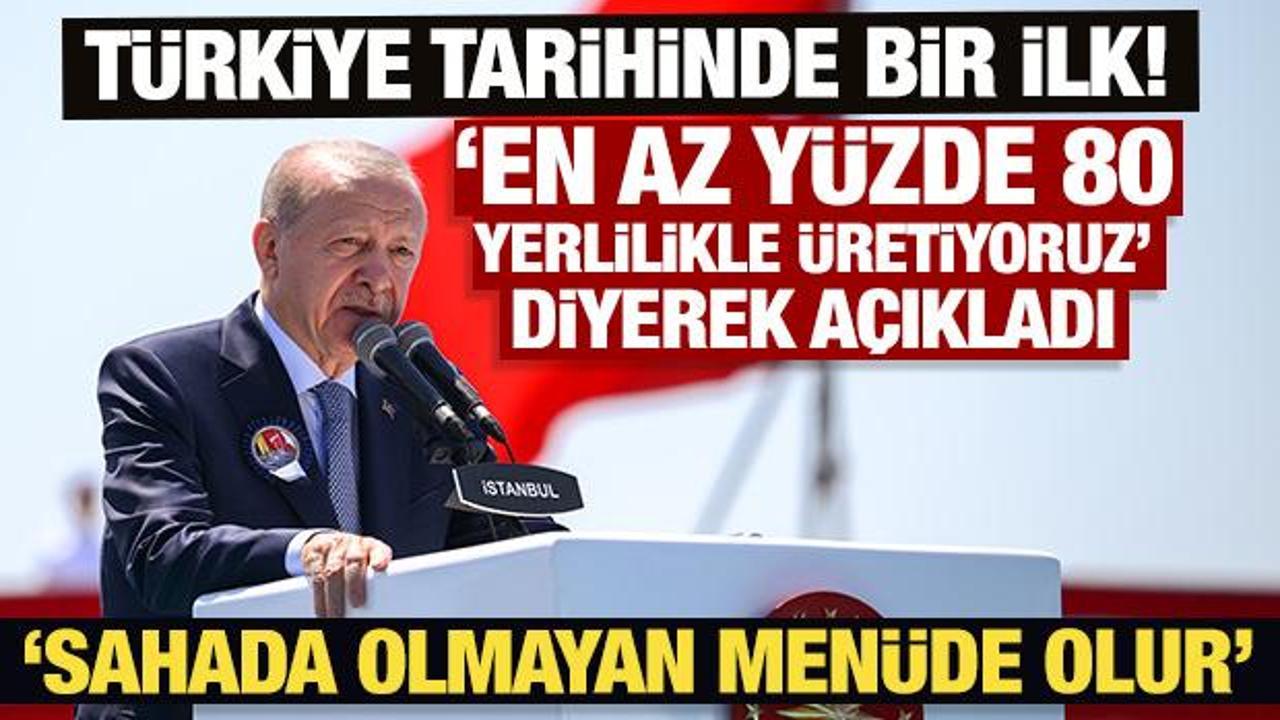 T&uuml;rkiye tarihinde ilk! 'Y&uuml;zde 80 yerlilikle &uuml;retiyoruz' diyen Erdoğan'dan &ccedil;ok net mesaj